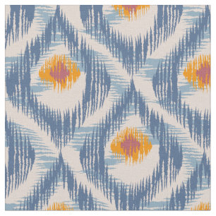 Tissu avec le motif bleu d'ikat