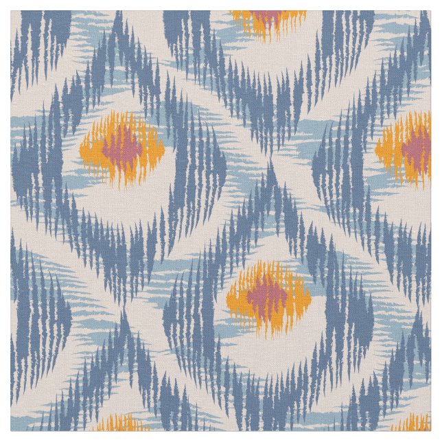 Tissu avec le motif bleu d'ikat (Fermer)
