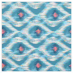 Tissu avec motif ikat bleu