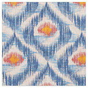 Tissu avec motif ikat bleu
