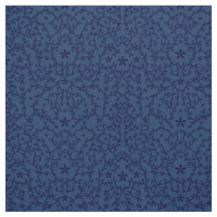 Tissu avec ornement botanique bleu foncé