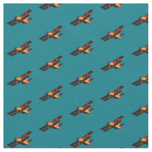 Tissu Avion et ciel bleu/avion vintage