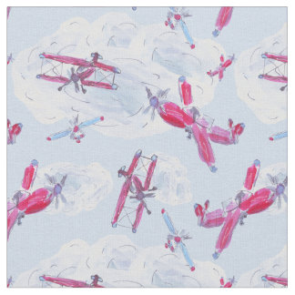 Tissu Avions et avions vintages