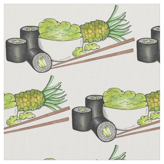 Tissu Avocado Roll Wasabi Sushi Restaurant Japonais (Fermer)