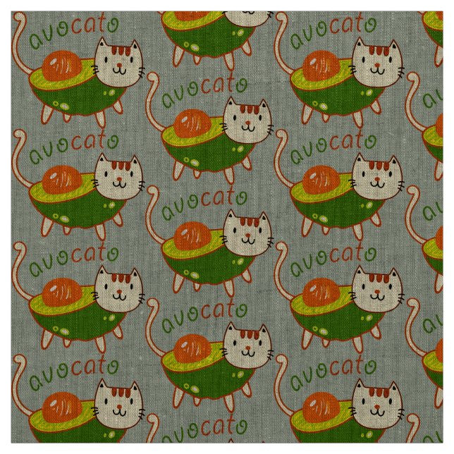 Tissu Avocat à chat mignon "Avocato" (Échantillon)