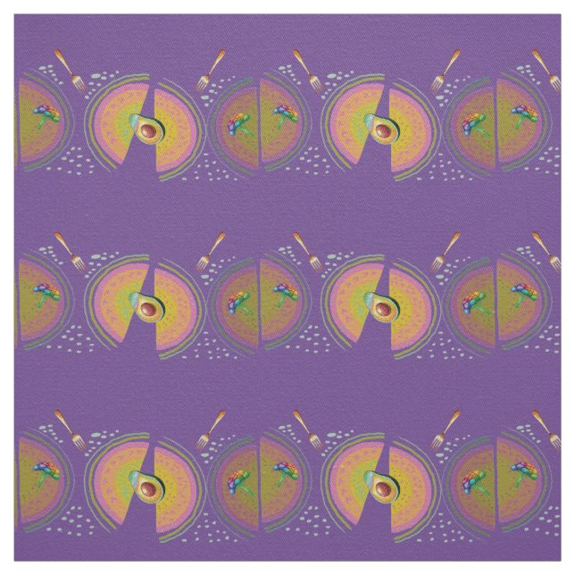 Tissu avocat arc-en-ciel (Échantillon)