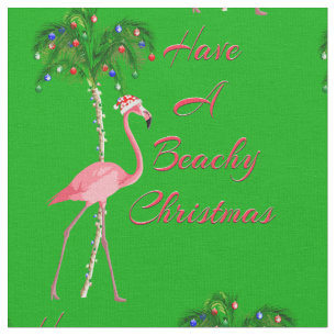 Tissu Ayez Un Flamant rose De Noël De Plage