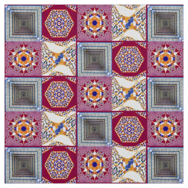Tissu Azulejos avec une touche moderne (Échantillon)