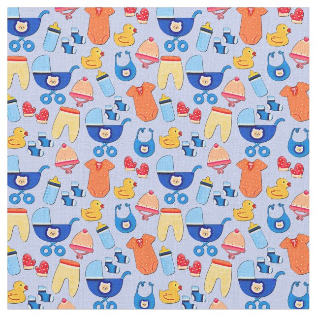 Tissu Baby Boy Design on Blue (Fermer)