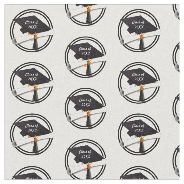 Tissu Bac de graduation avec cercle noir (Fermer)