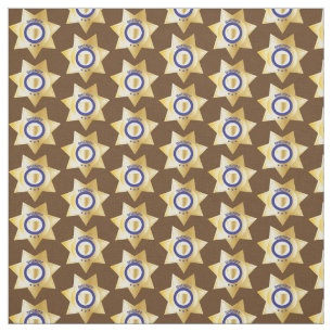 Tissu Badge en or Sheriff sur Dark Brown