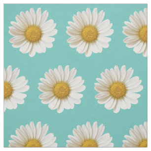Tissu Baies blanches sur Arrière - plan Turquoise clair