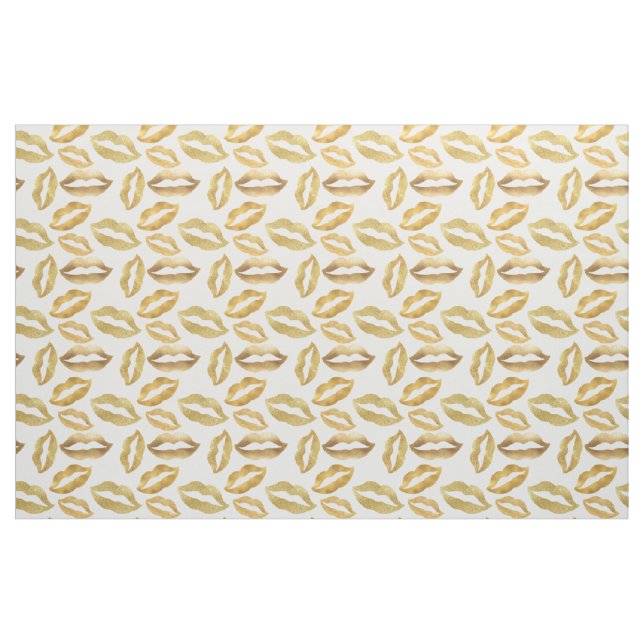 Tissu Baiser étincelant de lèvres d'or (Fat Quarter)