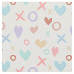 Tissu Baisers et câlins mignon coeur d'amour motif