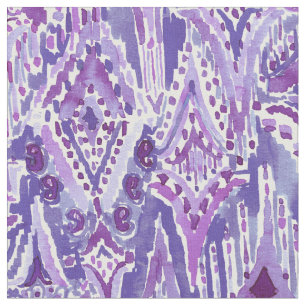 Tissu BAISSES de MERVEILLE Boho ultra-violet tribal Ikat