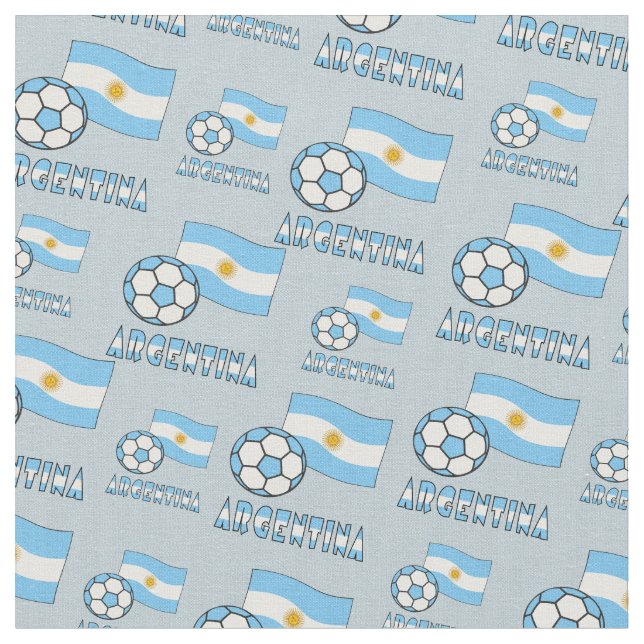 Tissu Bal de football argentin et drapeau (Fermer)