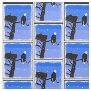 Tissu Bald Eagle en hiver - Art original de la faune