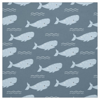 Tissu Baleine bleue