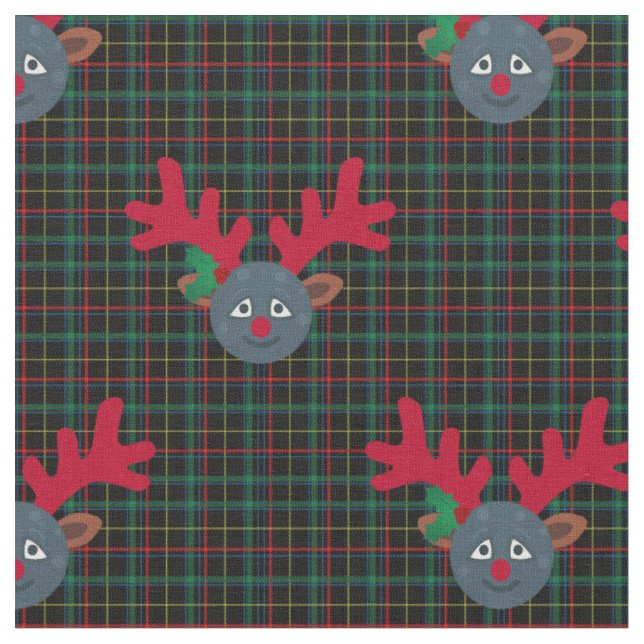 Tissu baleine de noël renne (Fermer)