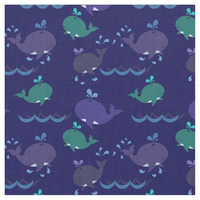 Tissu Baleines baleines baleines Animaux marins (Fermer)