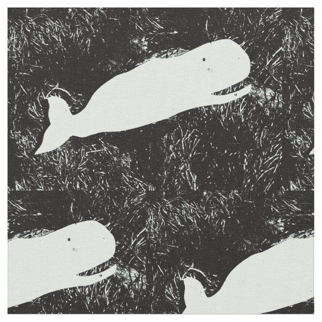 Tissu baleines blanches de natation sur le noir (Fermer)