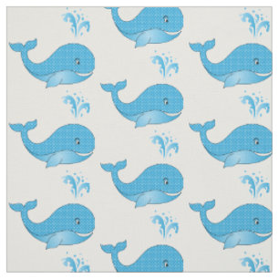 Tissu Baleines bleues Polka Dot Arrière - plan modifia