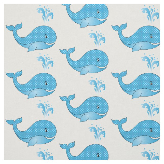 Tissu Baleines bleues Polka Dot| Arrière - plan modifiab (Échantillon)