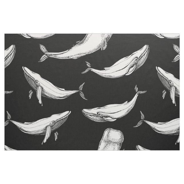 Tissu Baleines noires (Fat Quarter)