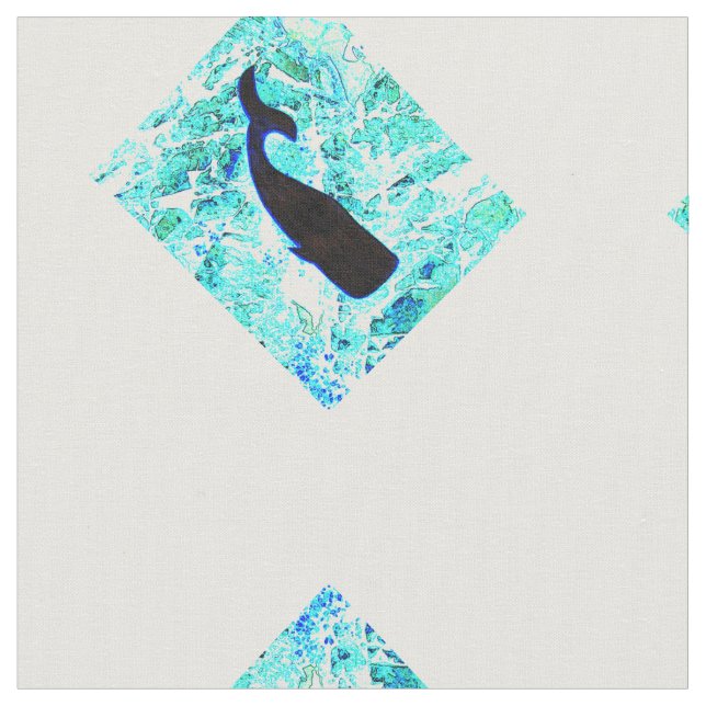 Tissu baleines noires motif bleu/blanc (Fermer)
