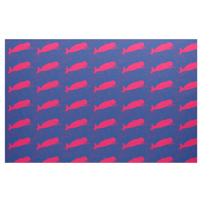 Tissu baleines rouges en bleu (Fat Quarter)