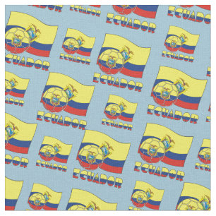 Tissu Balle de football et drapeau équatorien