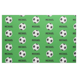 Tissu Balle de football verte personnalisée avec nom imp