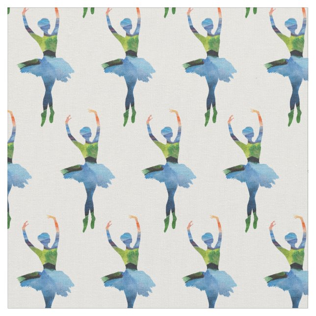 Tissu Ballerina Dancer Aquarelle Art (Fermer)