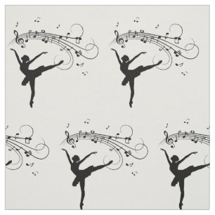Tissu Ballerina Dancing with Music Notes