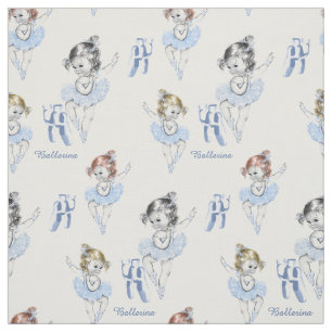 Tissu Ballerina vintage bébé w Ballet Chaussons Bleu