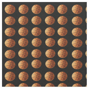 Tissu Balles de basket traditionnelles orange sur fond n