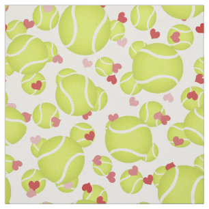Tissu balles de tennis avec le coeur sports motifs