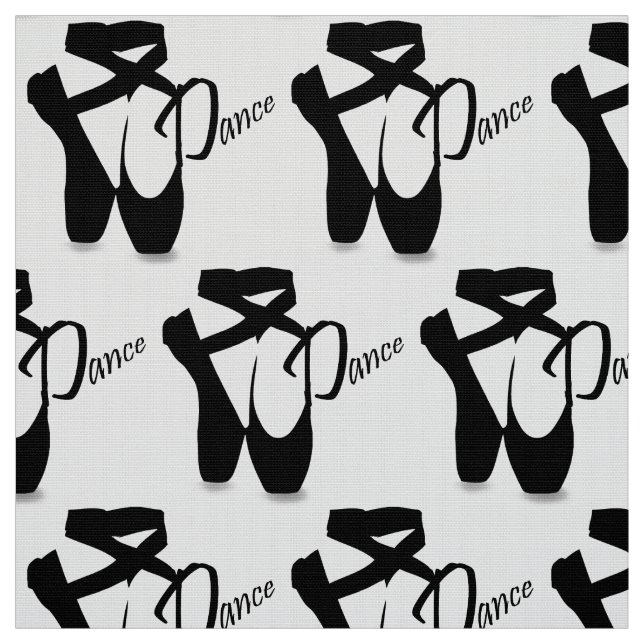 Tissu Ballet Ballerina Pointe Chaussures Noir & Blanc (Échantillon)