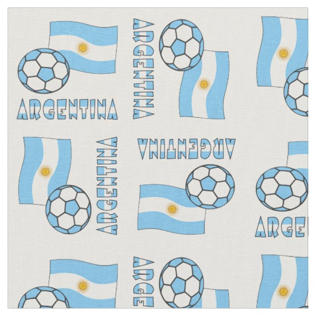 Tissu Ballon de football et drapeau argentin (Fermer)
