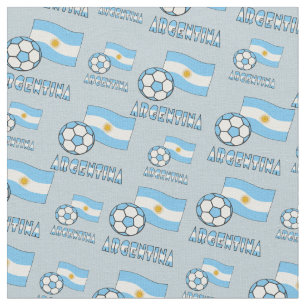 Tissu Ballon de football et drapeau argentin