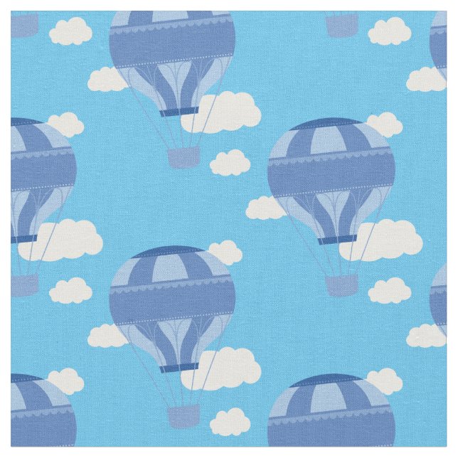 Tissu Ballons à air chaud bleu (Fermer)