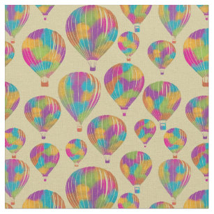 Tissu Ballons à air chaud dans des couleurs arc-en-ciel 
