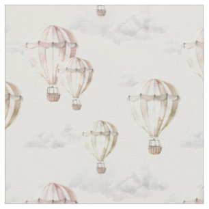 Tissu Ballons à air chaud nurserie aquarelle genre neutr