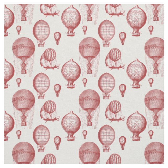 Tissu Ballons à air chaud vintage en Brown (Échantillon)