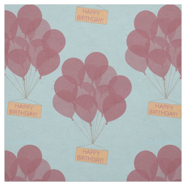 Tissu Ballons d'anniversaire joyeux (Échantillon)
