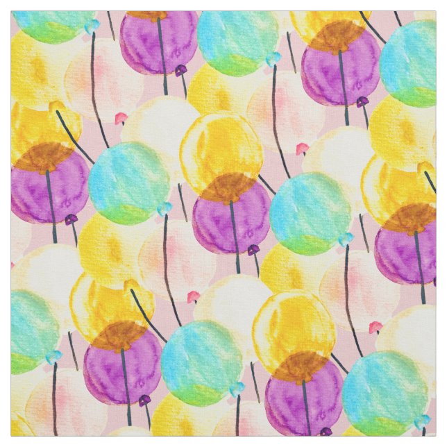 Tissu Ballons d'aquarelle pastel mignons (Échantillon)