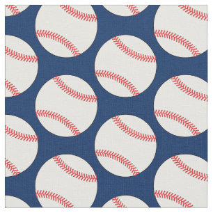 Tissu Ballons de baseball Sports Marine Bleu