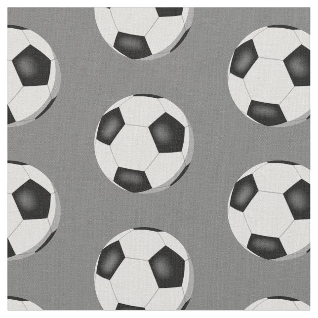 Tissu ballons de football motif sur gris ou tout sport c (Fermer)