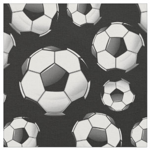 Tissu Ballons de football ronds brillants dispersés