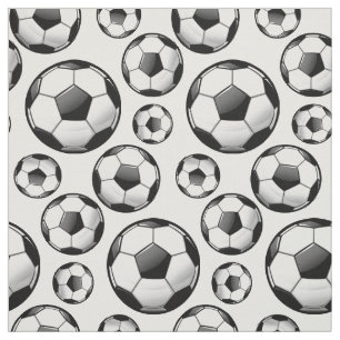 Tissu Ballons de football ronds brillants dispersés